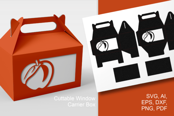 Apple with Leaf Wide Window – Gable Box: 3D SVG for Life Events & Celebrations