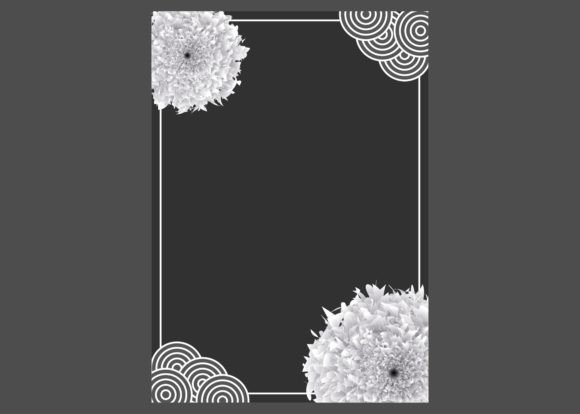 Black Letter Design with Flower Frame