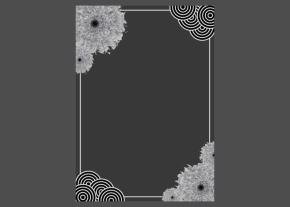 Black Letter with Flower Frame: Graphics for Crafts