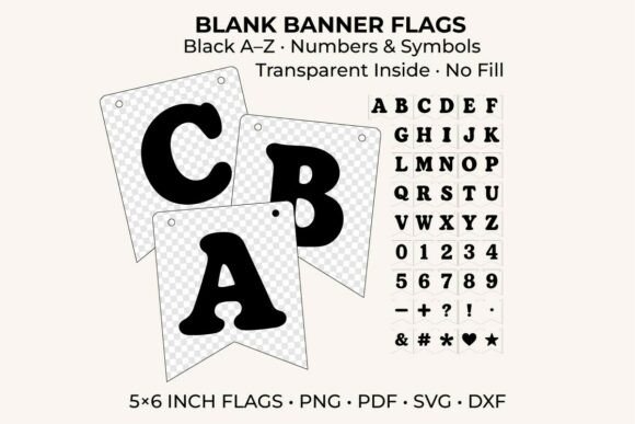Blank Banner Letters A–Z 0–9 Set