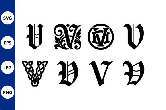 Bold Blackletter Monogram Glyphs: Graphics & Illustrations