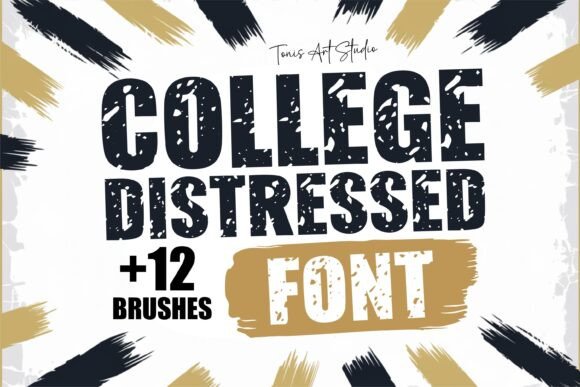 College Distressed: A Bold Slab Serif Font for Authentic Vintage Branding