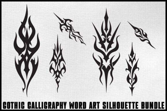 Gothic Calligraphy Word Art: Graphics for Crafts Sellers