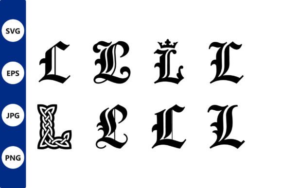Gothic Letterforms Set in Blackletter: Graphics & Illustrations