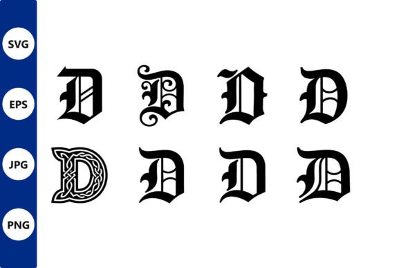 Gothic Lettering Monogram Vectors: Graphics & Illustrations
