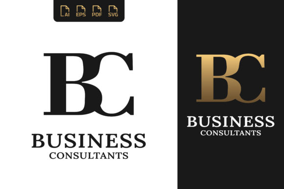Initial Letter BC CB Slab Serif Logo