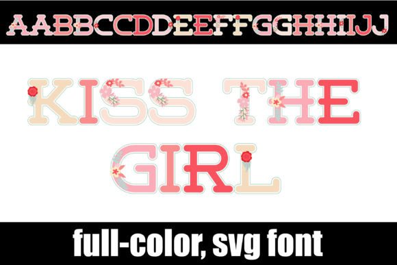 Kiss the Girl: A Pink Slab Serif Color Font for Handmade Brands