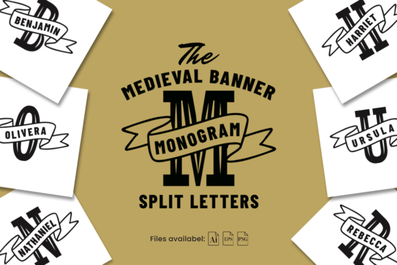 Medieval Banner Monogram: Graphics for Crafts & Branding