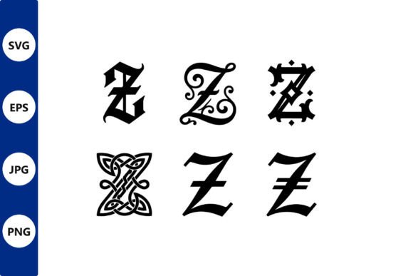 Ornate Blackletter Monogram Set: Graphics & Illustrations
