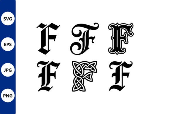 Ornate F Monogram Knot Set: Graphics & Illustrations