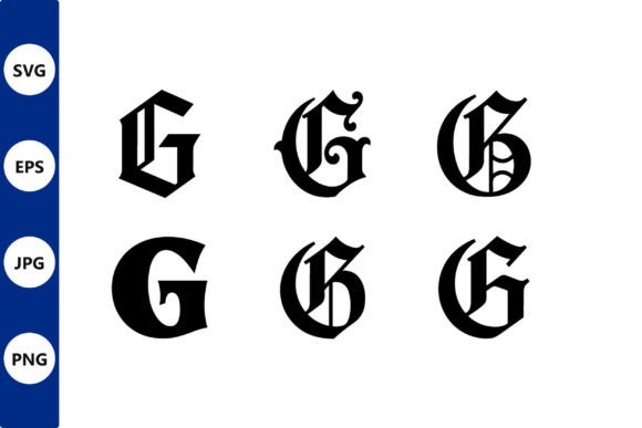 Ornate Gothic Letter G Set: Graphics & Illustrations