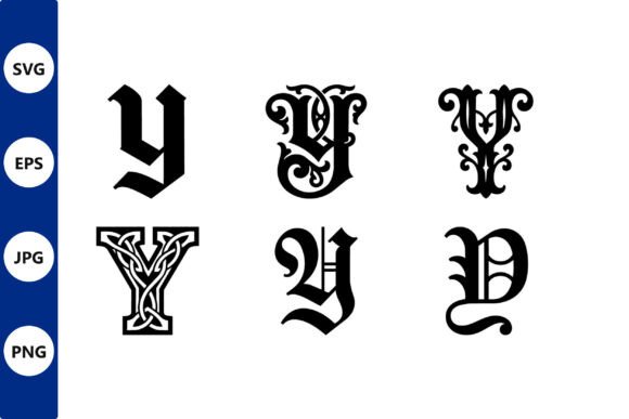 Ornate Gothic Letter Set Vector Design: Graphics & Illustrations