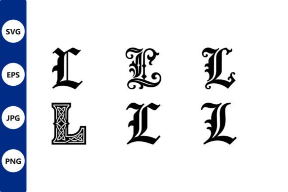 Ornate Gothic Monogram Letters Vector: Graphics & Illustrations