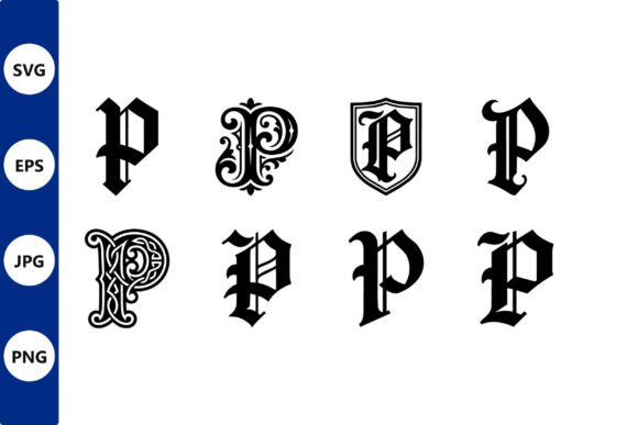 Ornate P Glyphs Set: Graphics & Illustrations for Bold Branding