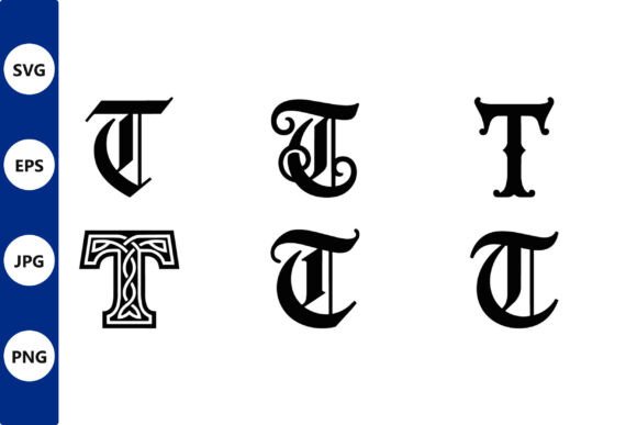Ornate T Vector Set: Graphics & Illustrations for Elegant Branding
